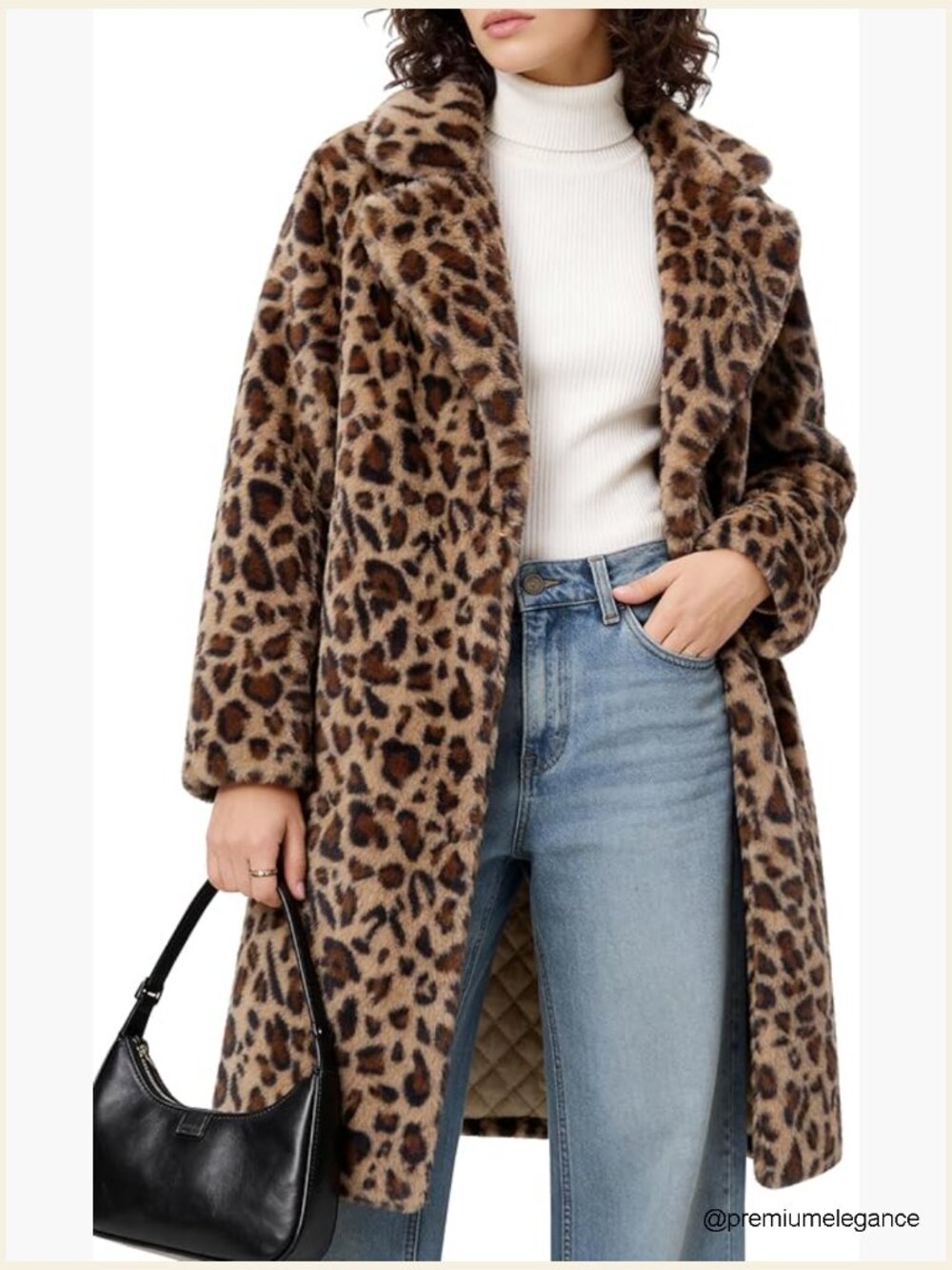 Faux Fur Coat Fuzzy Fleece Open Front Lapel Long Sleeve Longline Jacket - Picture 1 of 7